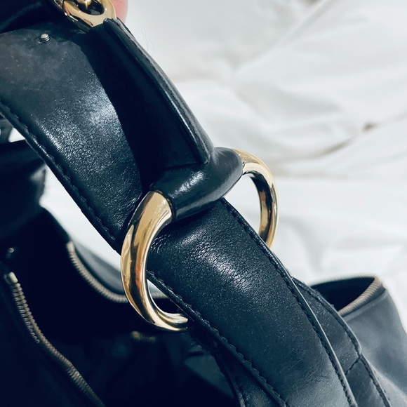 GUCCI Black Leather Medium Horsebit Hobo Shoulder Bag - Picture 7 of 14